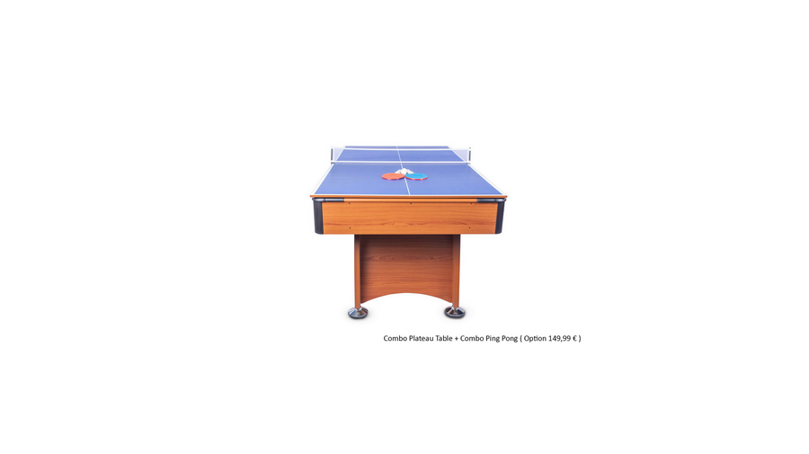 Plateaux réversibles bois clair + ping-pong