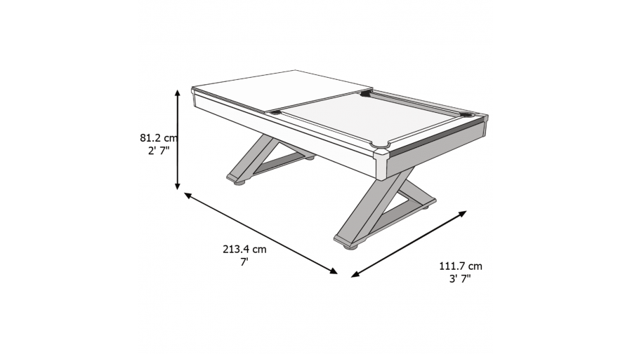 Billard table Guillaume Cross Blanc 7 FT